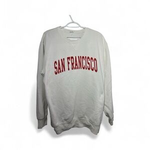 Brandy Melville Cream & Red “San Francisco”Crewneck Sweater. One size. Unisex.